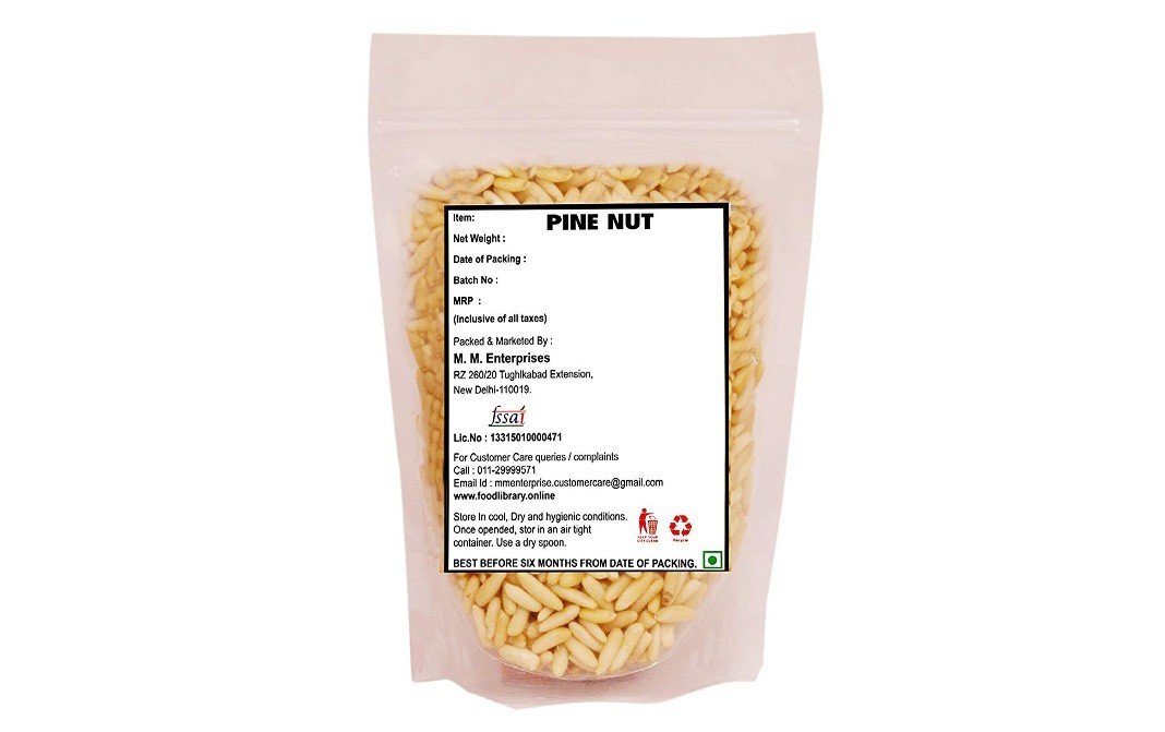 Food Library Afghan Pine Nuts Without Shell-Chilgoja   Pack  200 grams